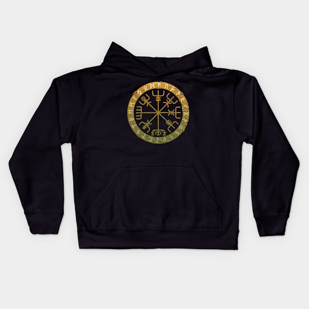 Vegvisir: Symbol of protection and Viking compass. Kids Hoodie by Creatum
